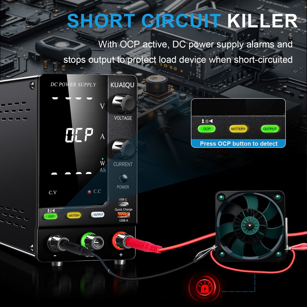 SPPS-C605C 60V 5A Digital Display Adjustable DC Stabilizer Power Supply USB NeMM