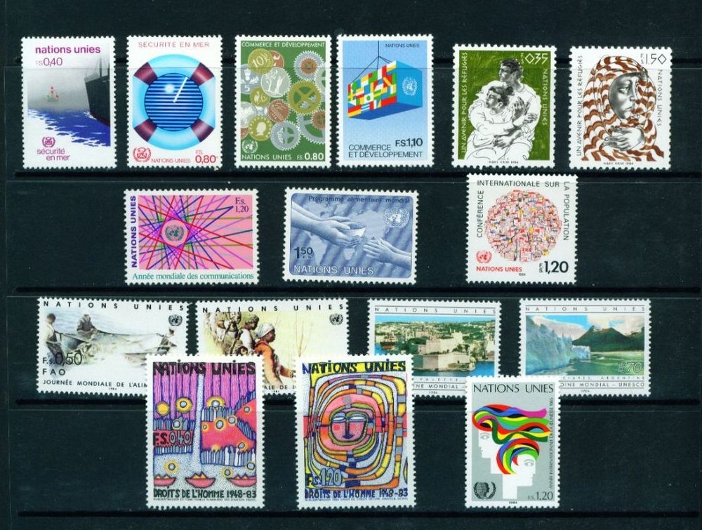 1983 and 1984 UN Mint Geneva Stamps - Never Hinged - Complete