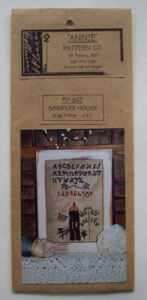Sampler House flag embroidery pattern unused