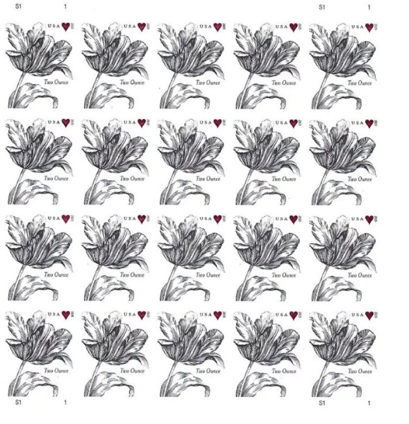 2 Sheets 40 FOREVER STAMPS 2 Oz Vintage Tulip Wedding