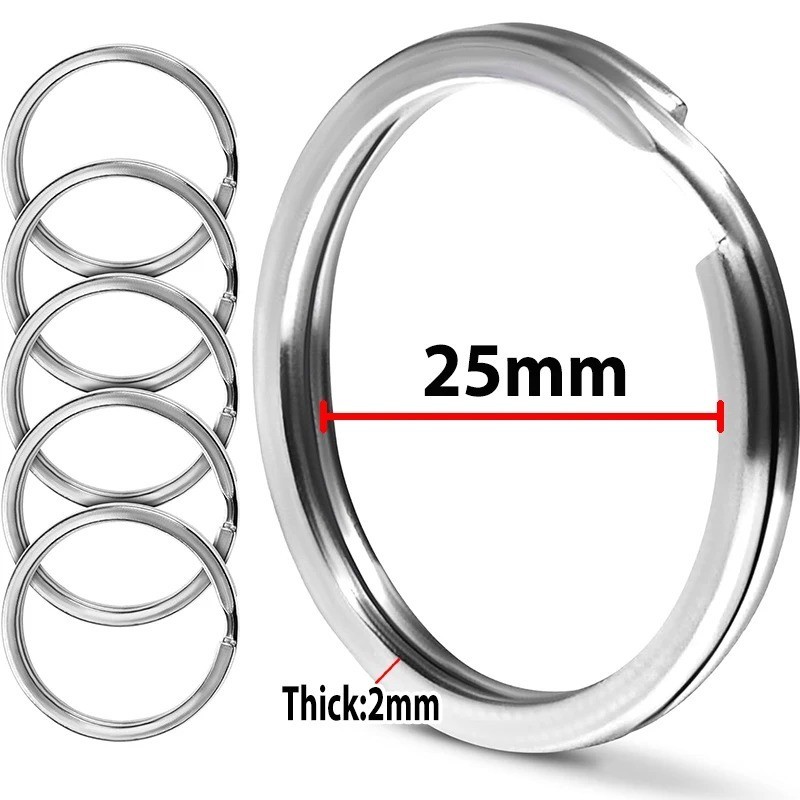 10 pcs 25mm Stainless Steel Split Key Chain Rings 1" inch