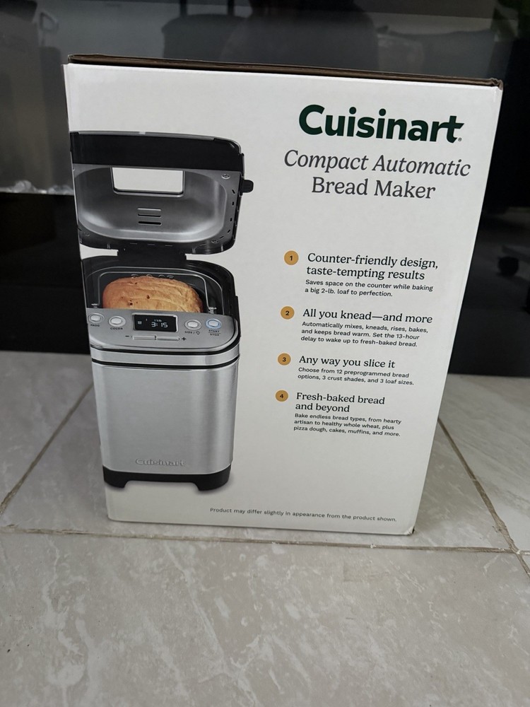 Cuisinart Compact Automatic Bread Maker Machine, Stainless, NEW