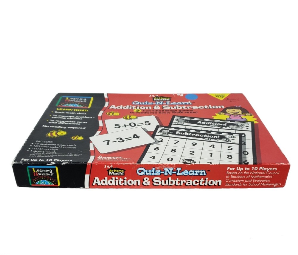 Math Bingo Game Addition Subtraction Teaching Educational Home School Classroom