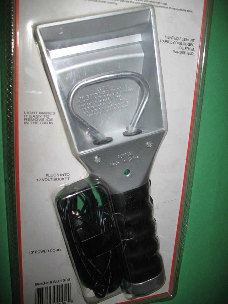 HEATED ICE SCRAPER WITH BRIGHT LIGHT NEW
