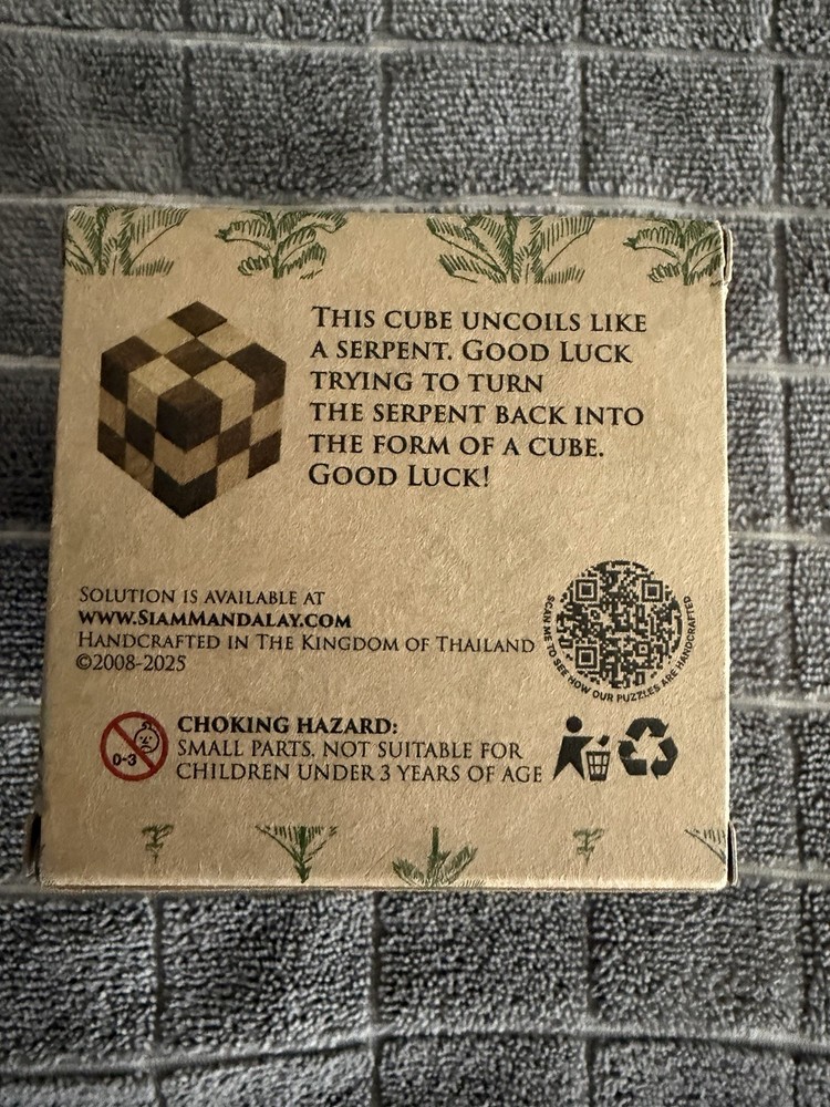 Serpant Cube Puzzle-New