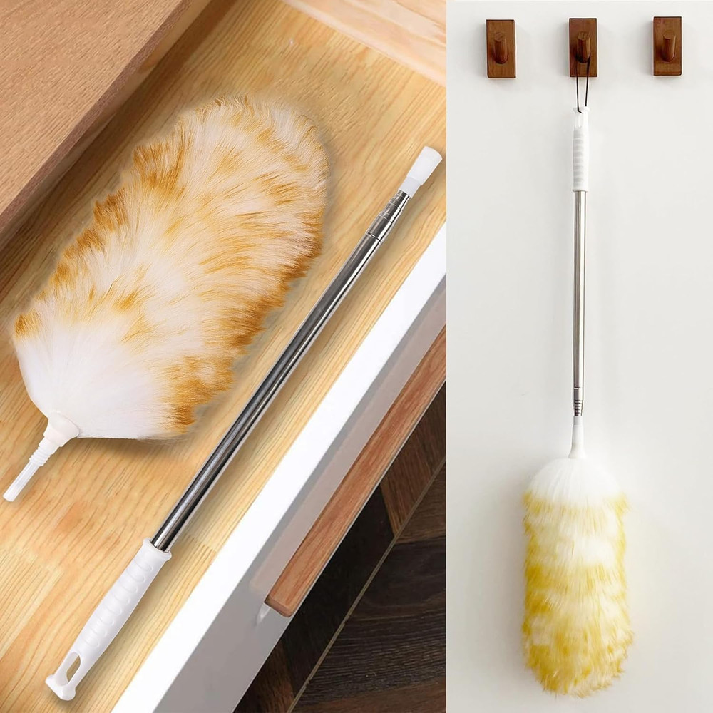 Lambswool Extendable Duster 29-110 Inch, Anti-Static Flexible Head, Stainless St