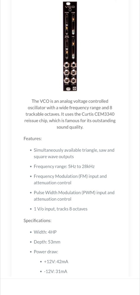 Synthrotek VCO Eurorack Voltage Controlled Oscillator
