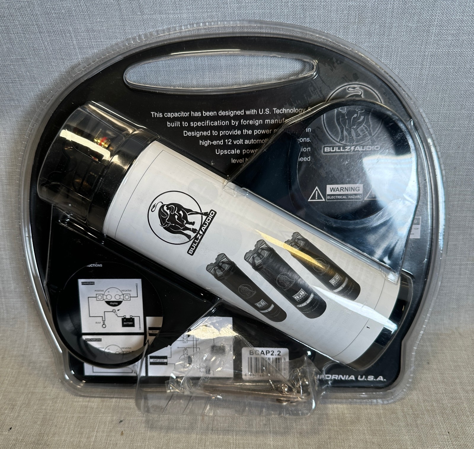 NEW Bullz Audio 2.2 Farad Car Audio Capacitor 2200 Watts Digital Display 2F 2.2F