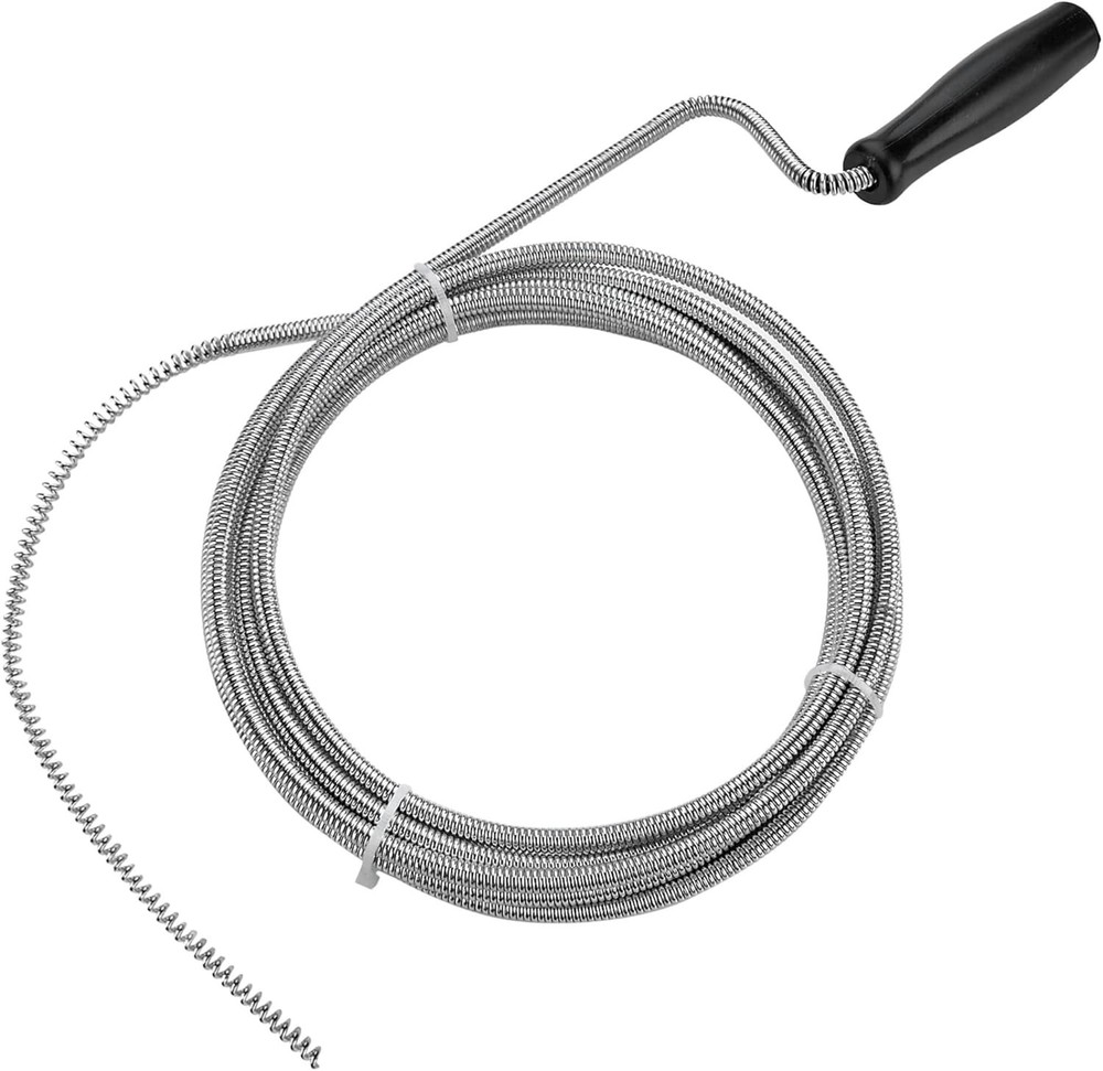 Flexible 10ft Drain Snake Tool - Unclogs Sink, Shower, & AC Lines Effortlessly