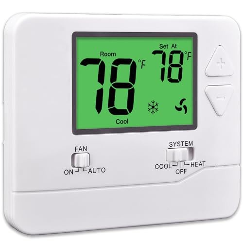 Non-Programmable Thermostat for House, Digital Energy-Saving Green Backlight