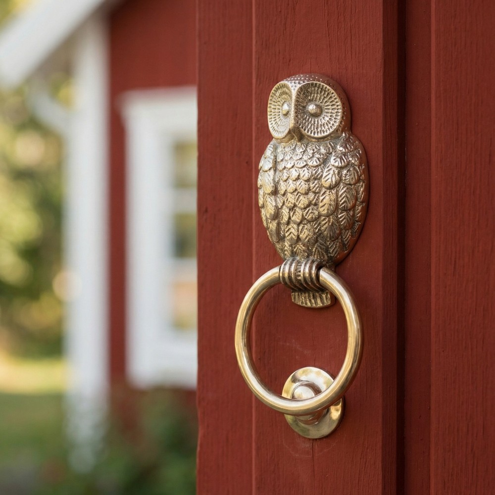 Classical Solid Brass Owl Door Knocker Country Style