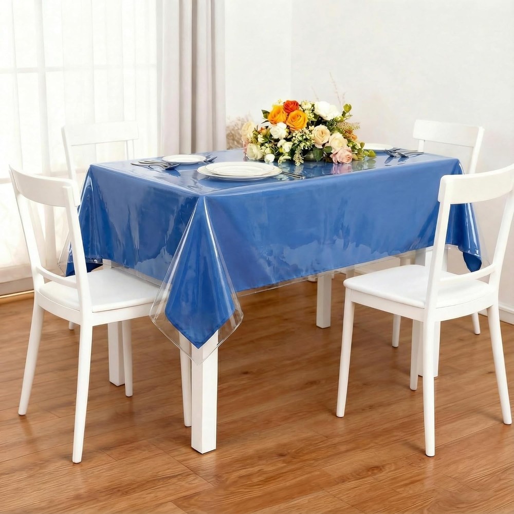 Clear Plastic Tablecloth Protector 55"x70" Waterproof Vinyl Table Cover Dining