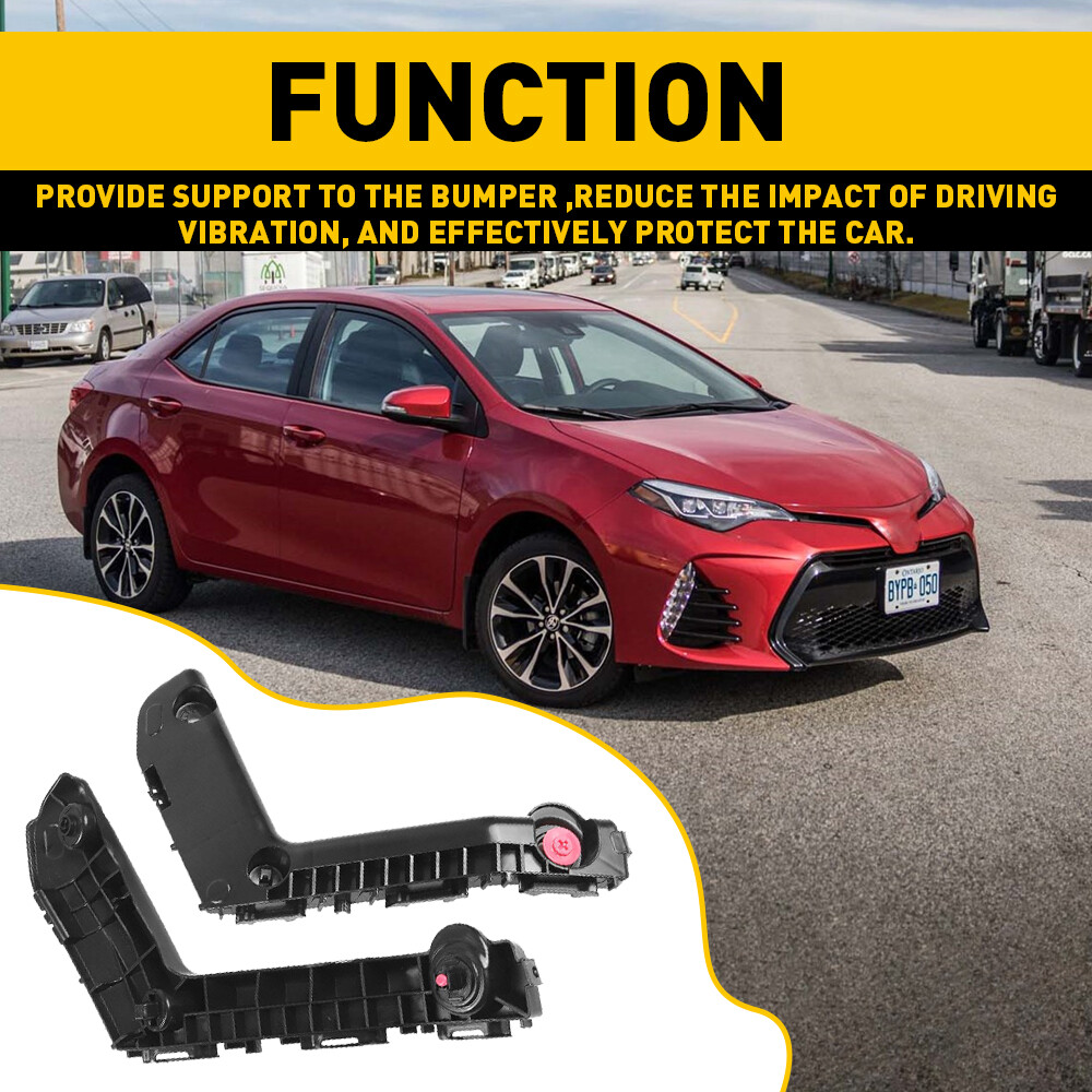Front Bumper Retainer Bracket Set For 2017 2018 2019 Toyota Corolla Support Pair