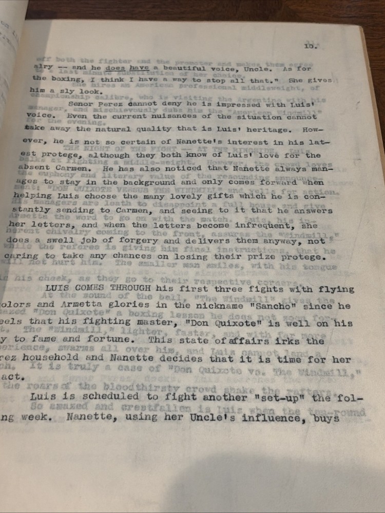 Original Screenplay Synopsis “Pagliacci Was No Sissy” Bruce Craig Script