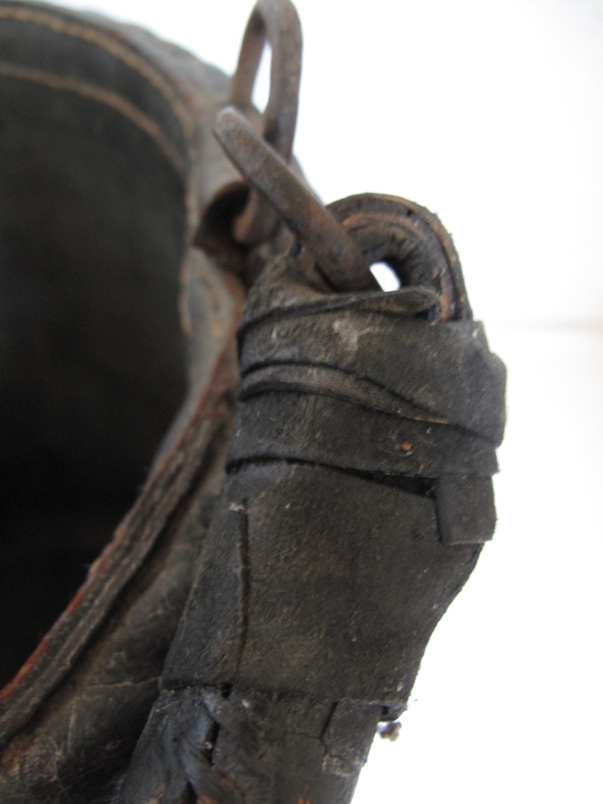 Antique American Firemen's Painted Leather Bucket, N. D. Forest & Co. c. 1850's