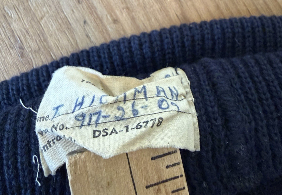 VINTAGE 1960s USN WATCH CAP VIETNAM WAR NAVY MILITARY WOOL KNIT NAVY BLUE BEANIE