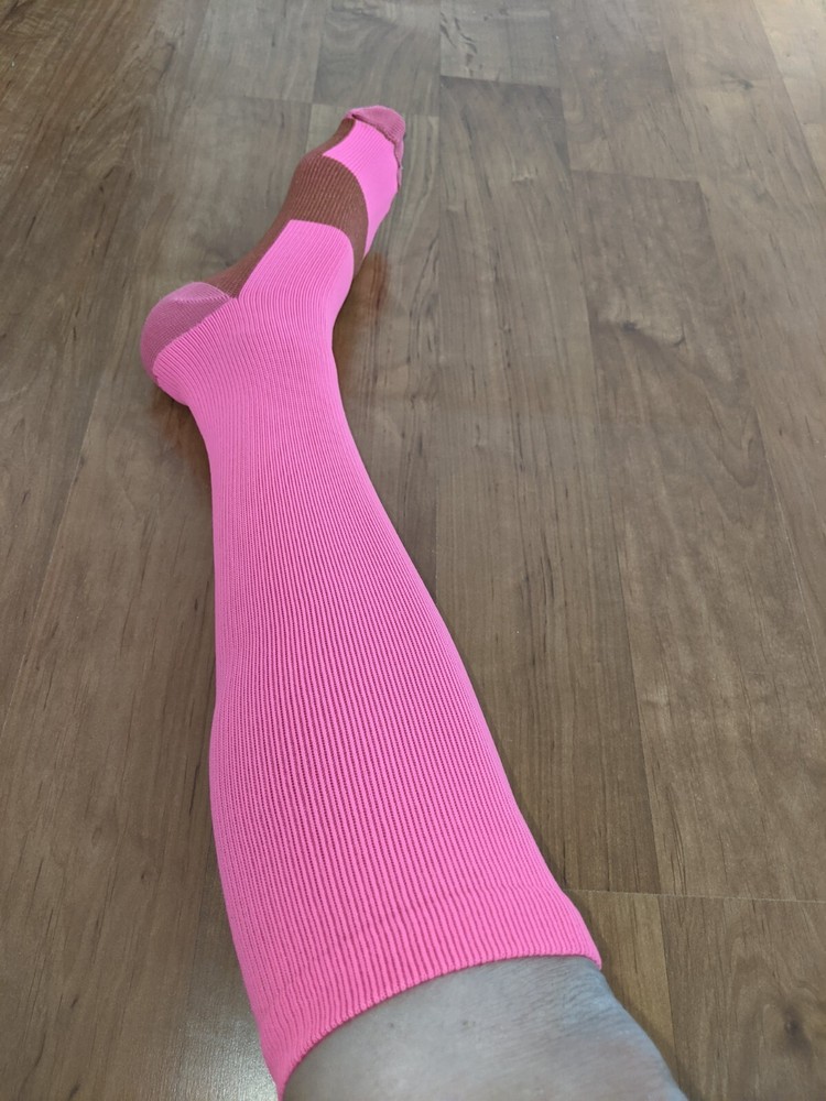 pink compression socks support under knee lightweight for medium support florida