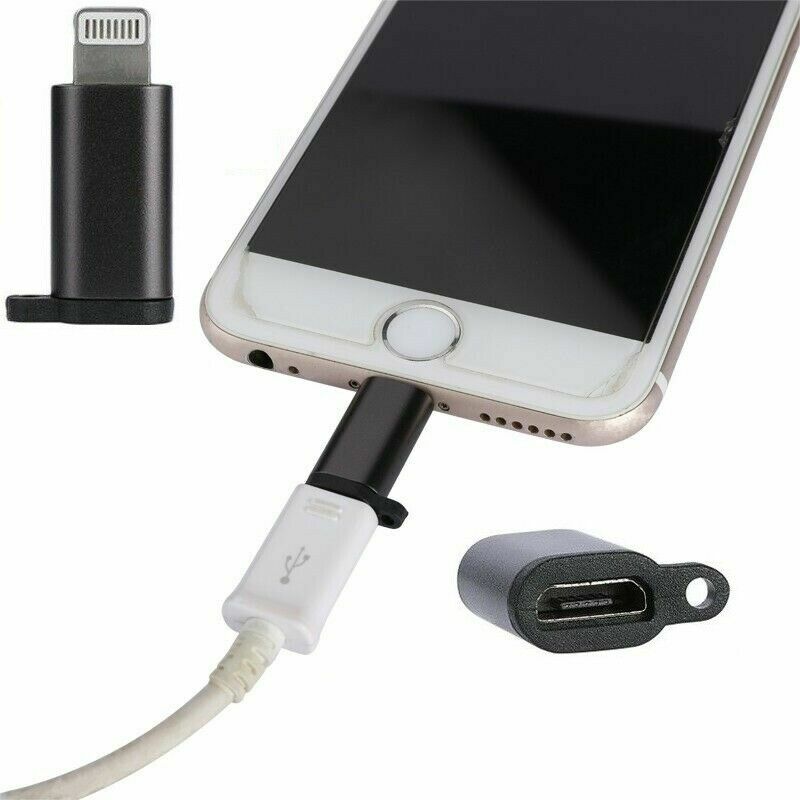 Micro USB to 8 Pin Data Converters Android to Apple Transfer For iPhone 2 Packs
