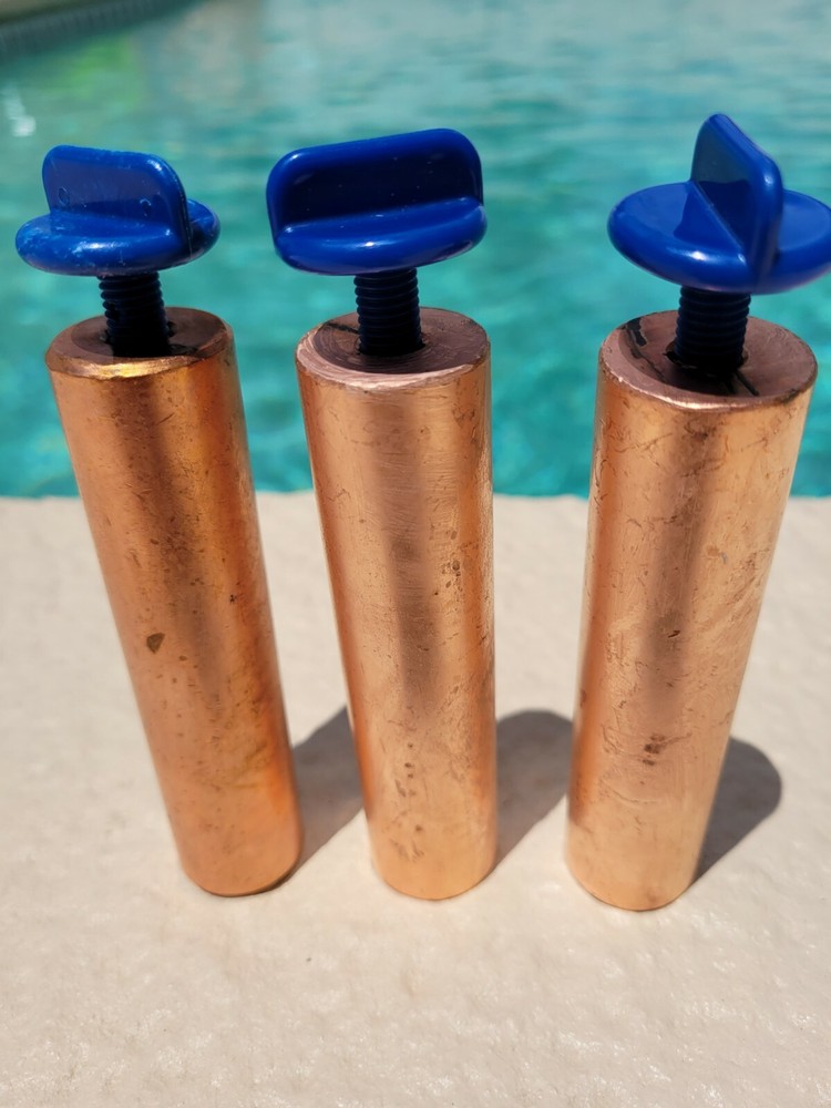 Replace 3 Cu Anodes- 450 gm each 3 Wing Nuts - Universal Fit- Solar Pool Ionizer