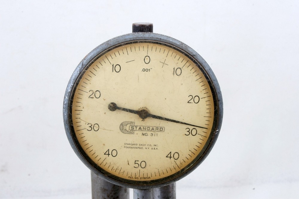 Well-used Eclipse No 901 magnetic base + Standard 311 dial indicator