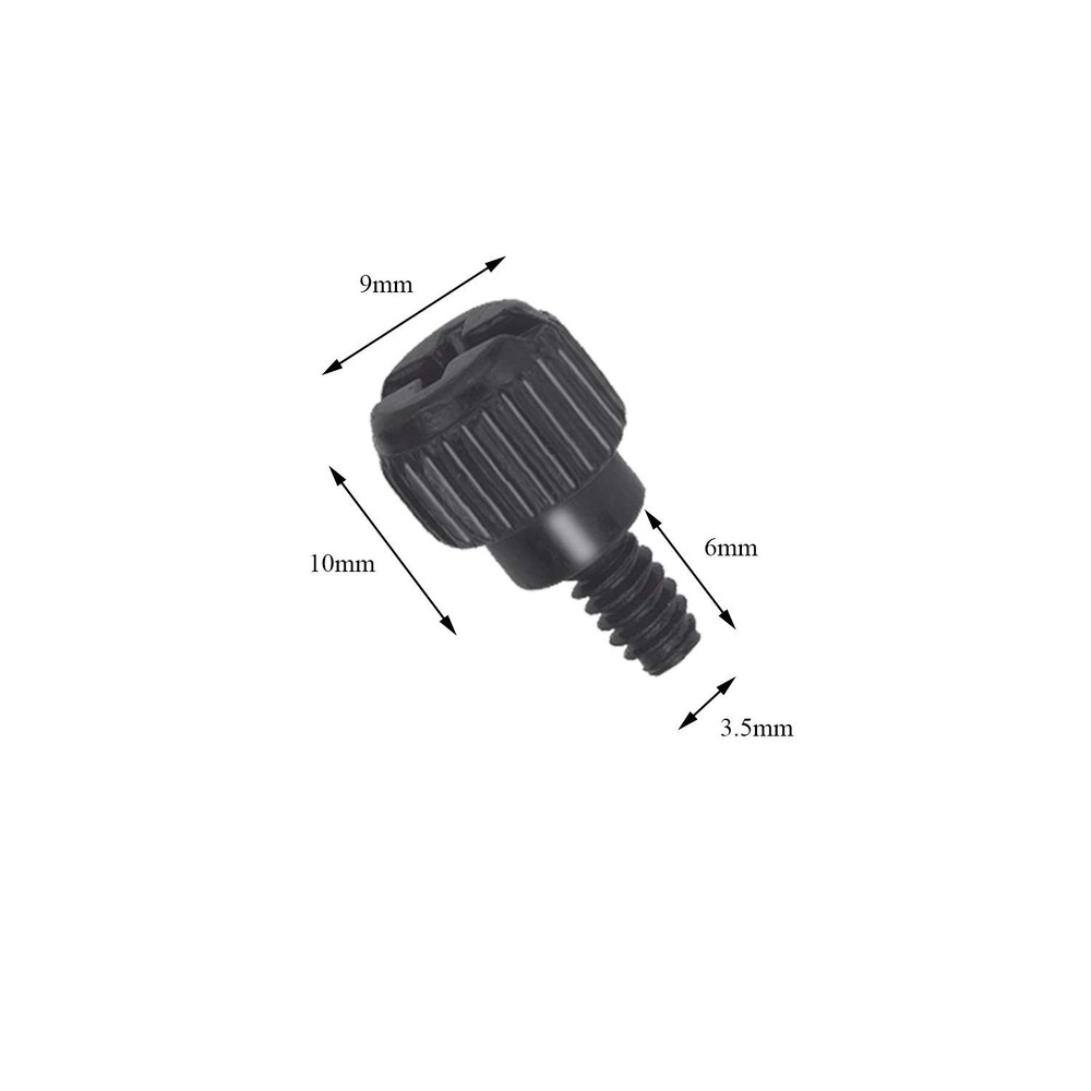 Philips Black Thumb Screws 6-32 Thread - 10 Pack for Easy Computer Fixes