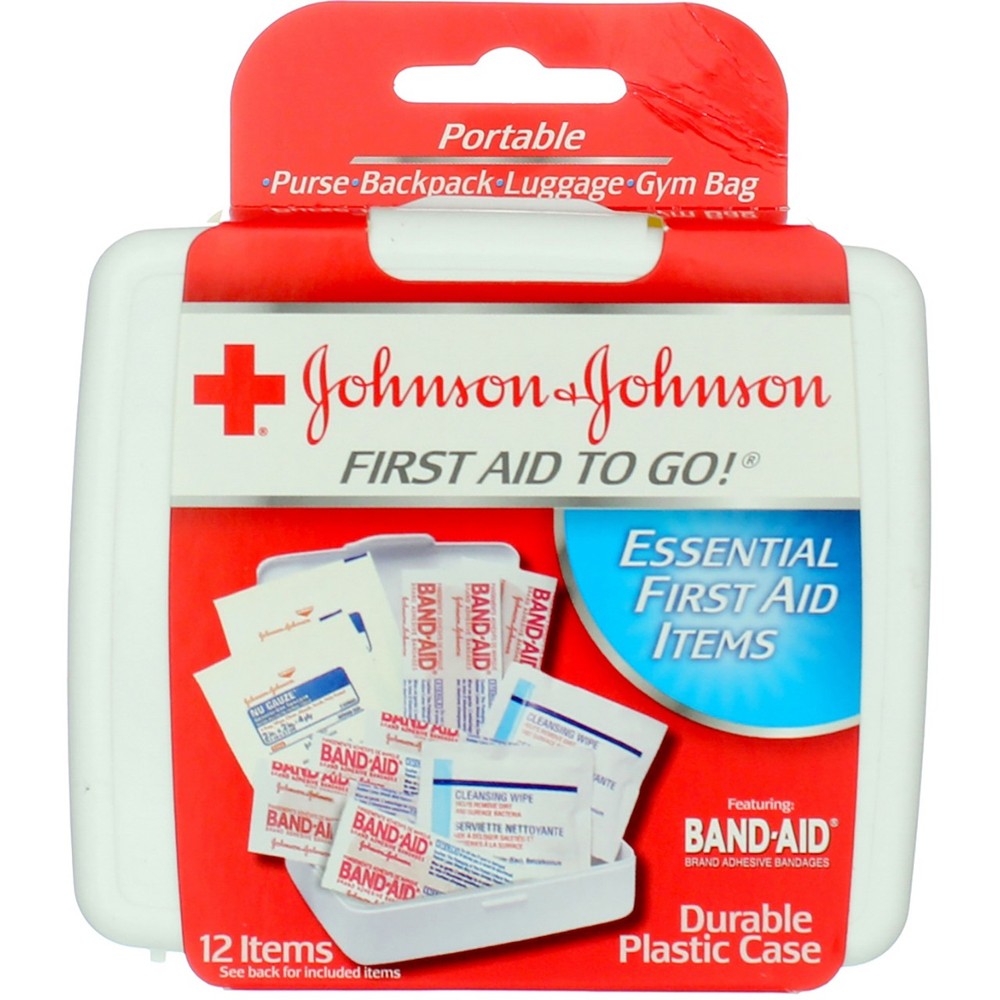 2 Pack Johnson & Johnson To Go First Aid Kit, 12 Ct