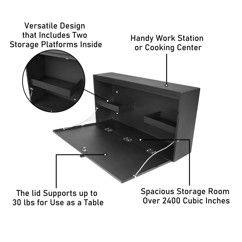 Tailgate Table Storage Lock Box w/Interior MOLLE Panel Fit Ford Bronco 2021-2026