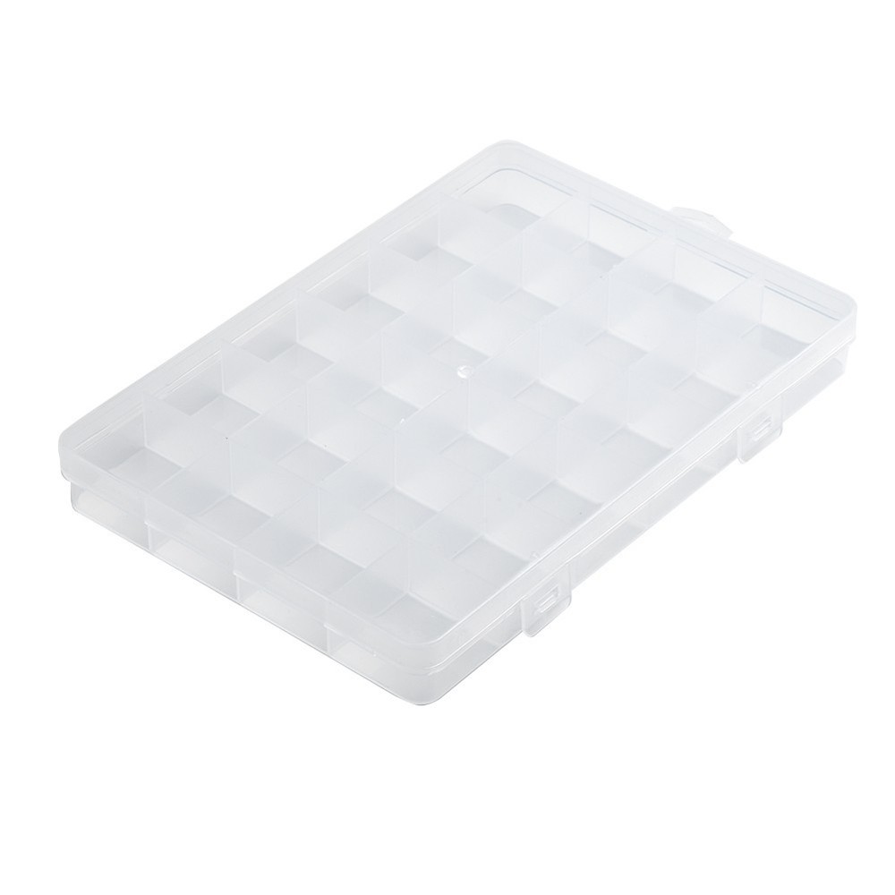UK-24 Compartments Transparent Plastic Storage Box Electronic Component Parts