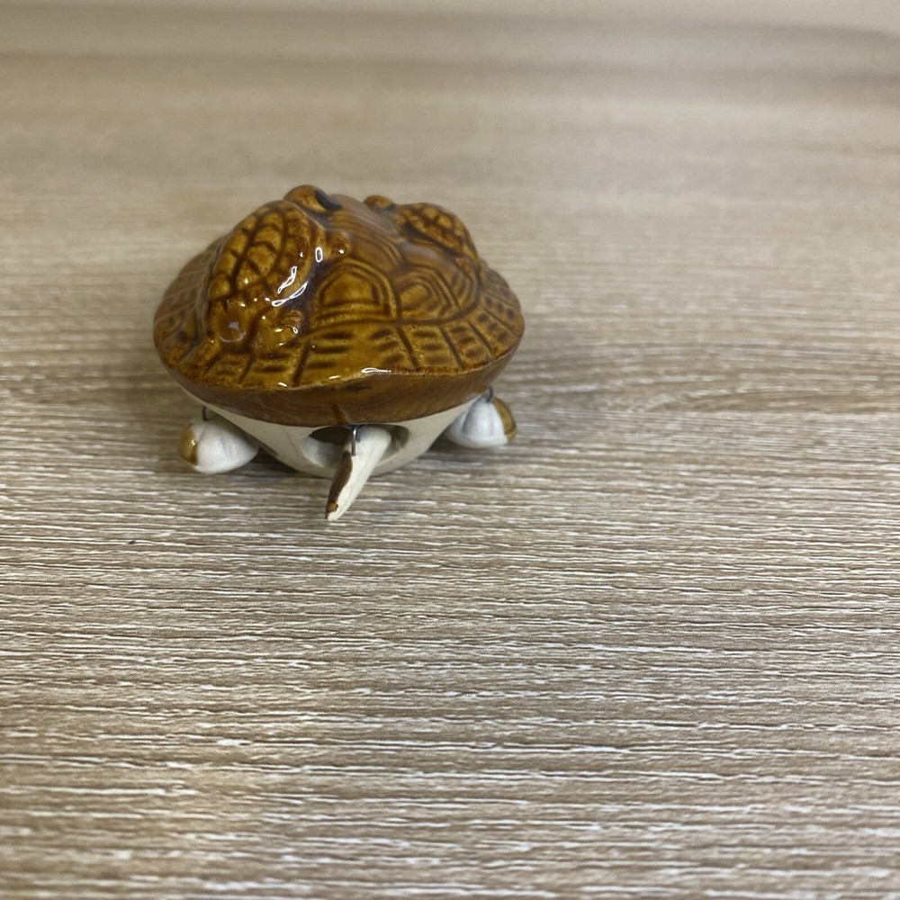Ceramic Brown Turtle With Moving Head, Feet And Tail