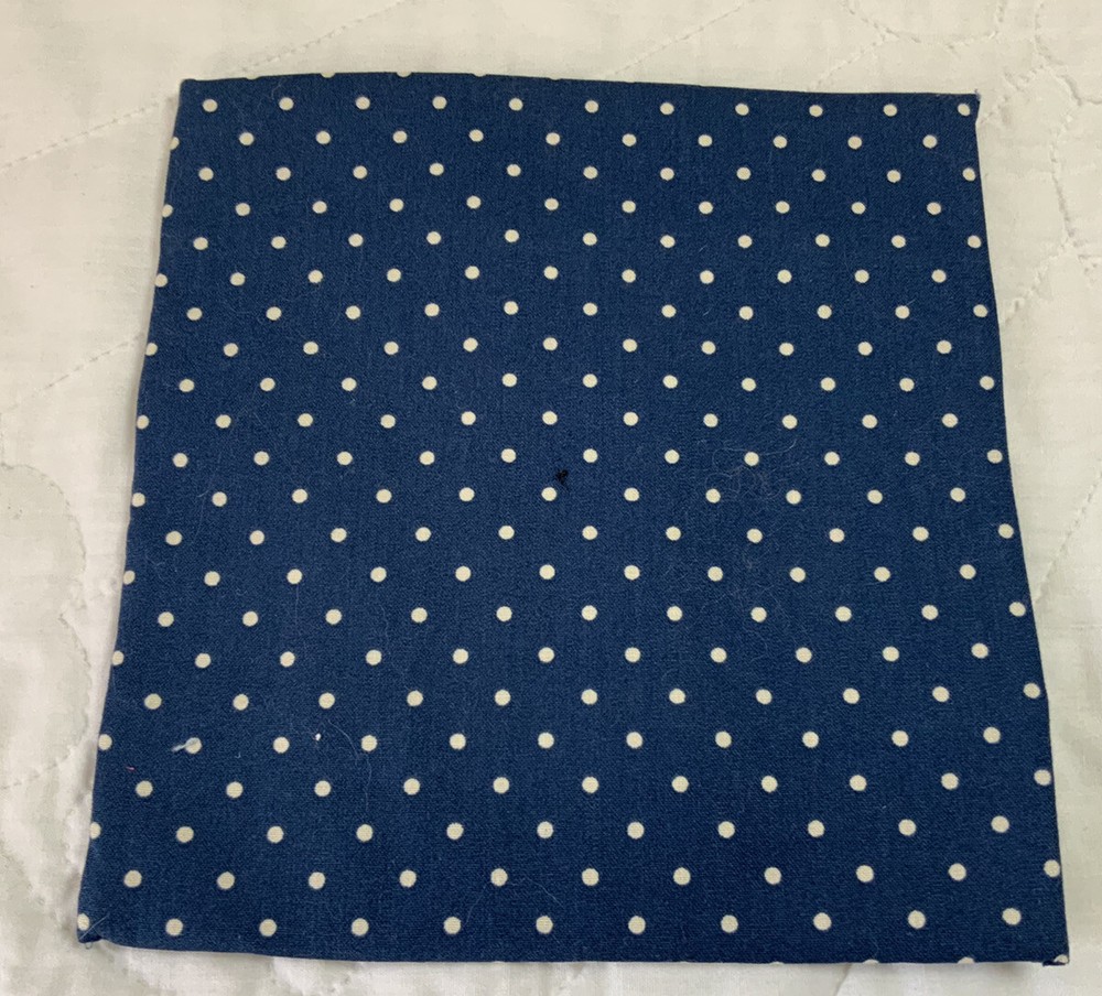 Vintage Patchwork Mini Quilt Table Topper Or Doll Quilt, Nine Patch, Navy, Pink