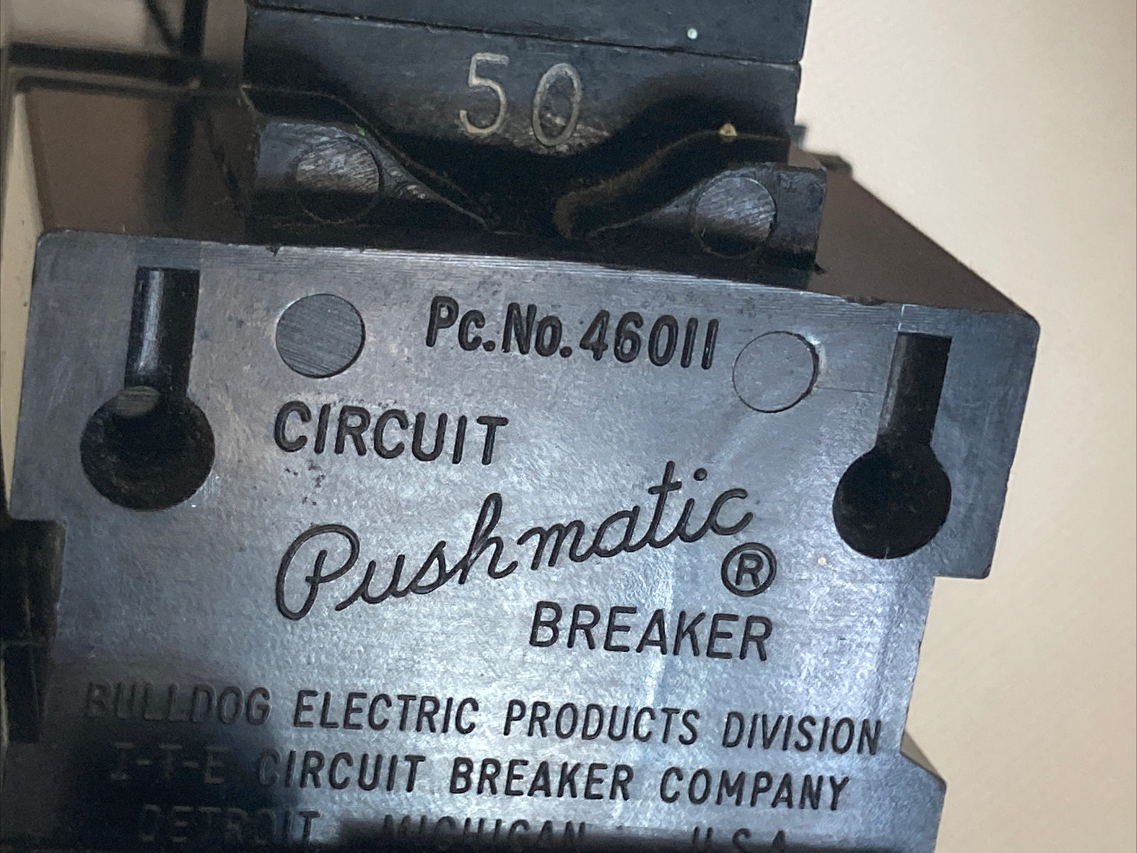 Pushmatic P250 NI Double Pole, Two Pole 50 Amp Circuit Breaker 120/240V