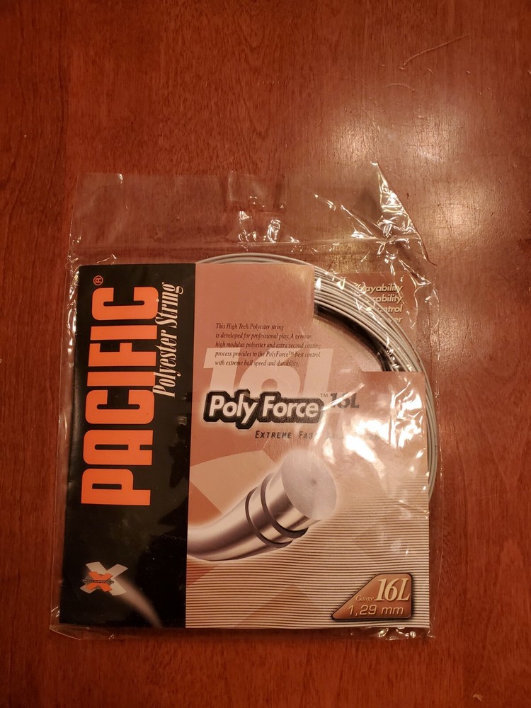 POLYESTER STRING!!! Pacific Poly Force POWER! Polyester/Synthetic Tennis Racket