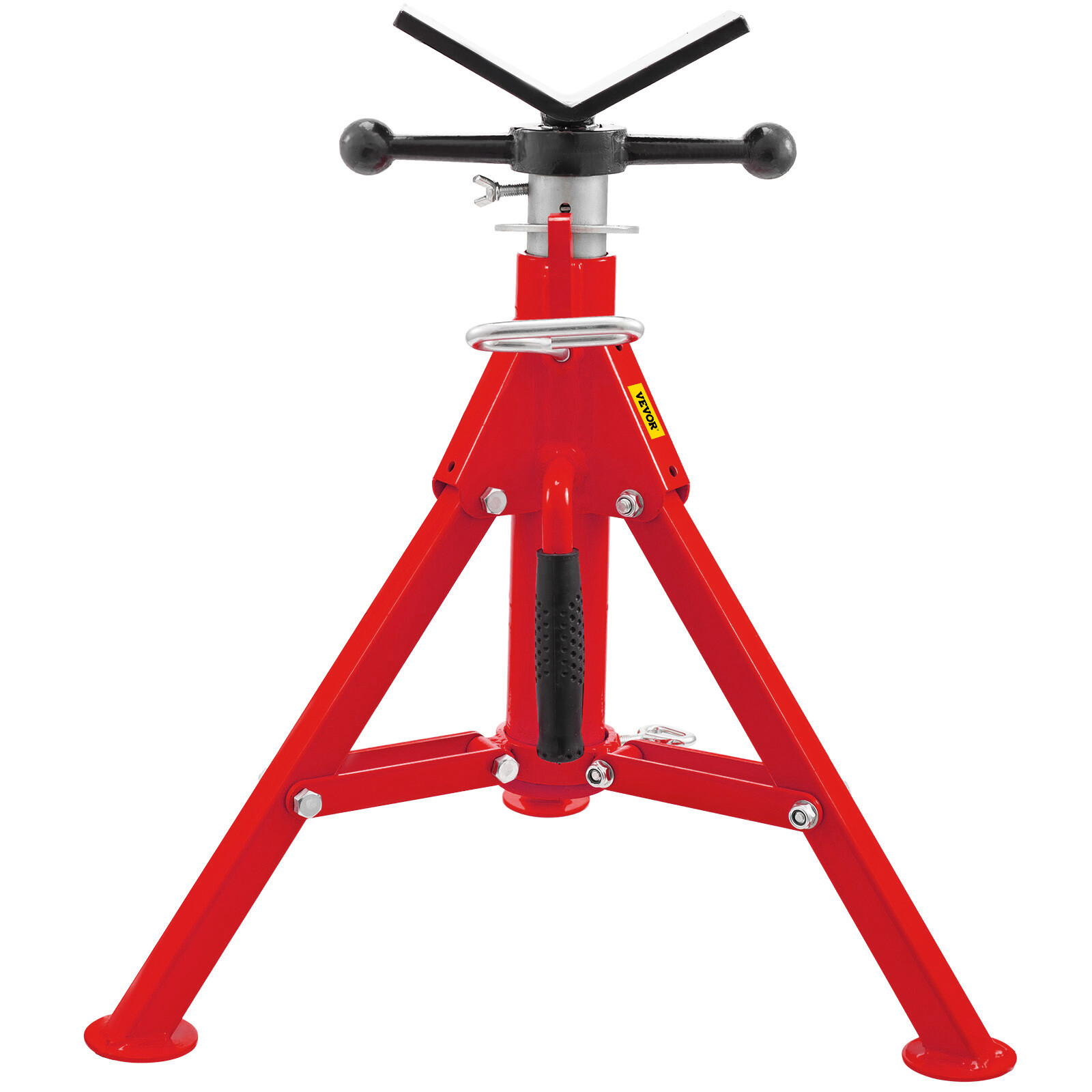 VEVOR V-Head Pipe Stand Folding Tripod Adjustable Height 20"-37" 2500Lb Steel