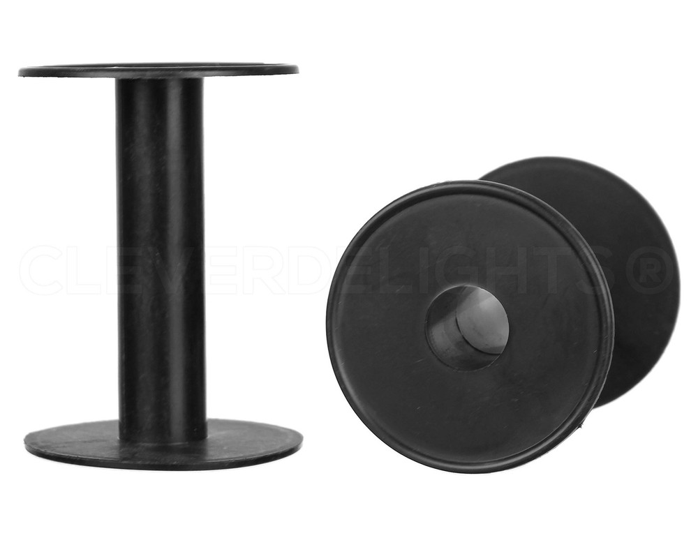 5 Pack Black Plastic Spools Bobbins, 3 5/8 inch x 2 3/4 inch Empty Thread