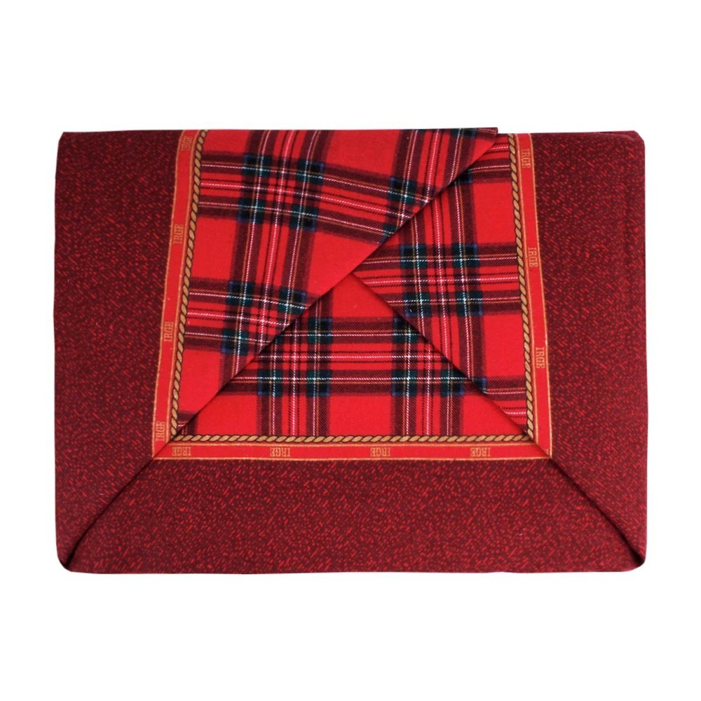 Red Scottish Print Flannel Double Bed Sheets