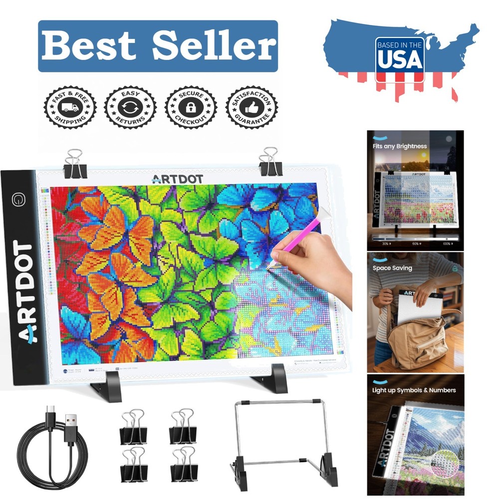 LED Light Pad for Multi-Usage - A4 Size, Adjustable Lumens, Perfect for Crafting