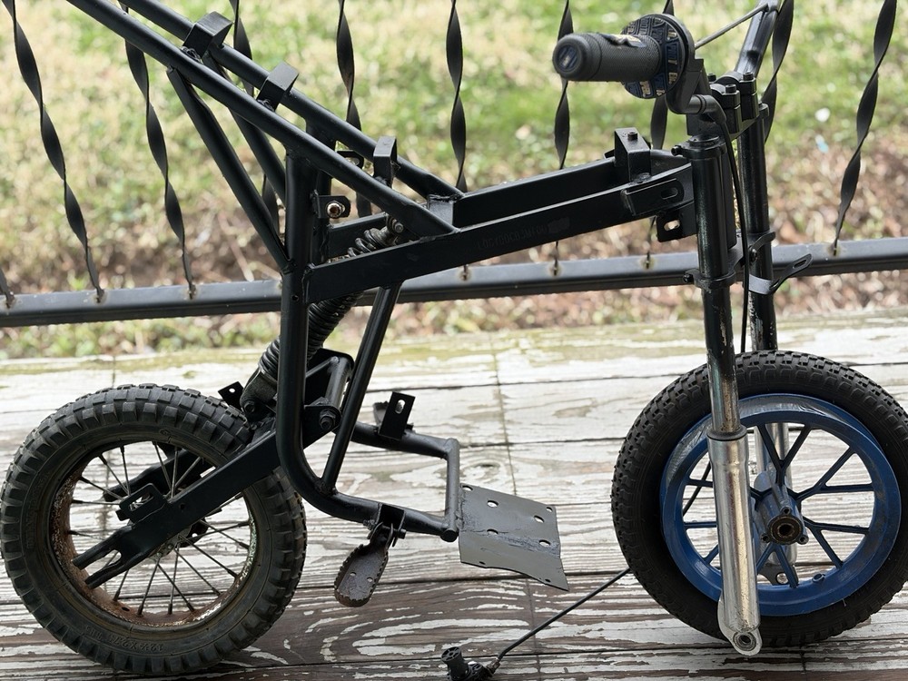 Mini Bike Frame with Front Fork, Handlebars,