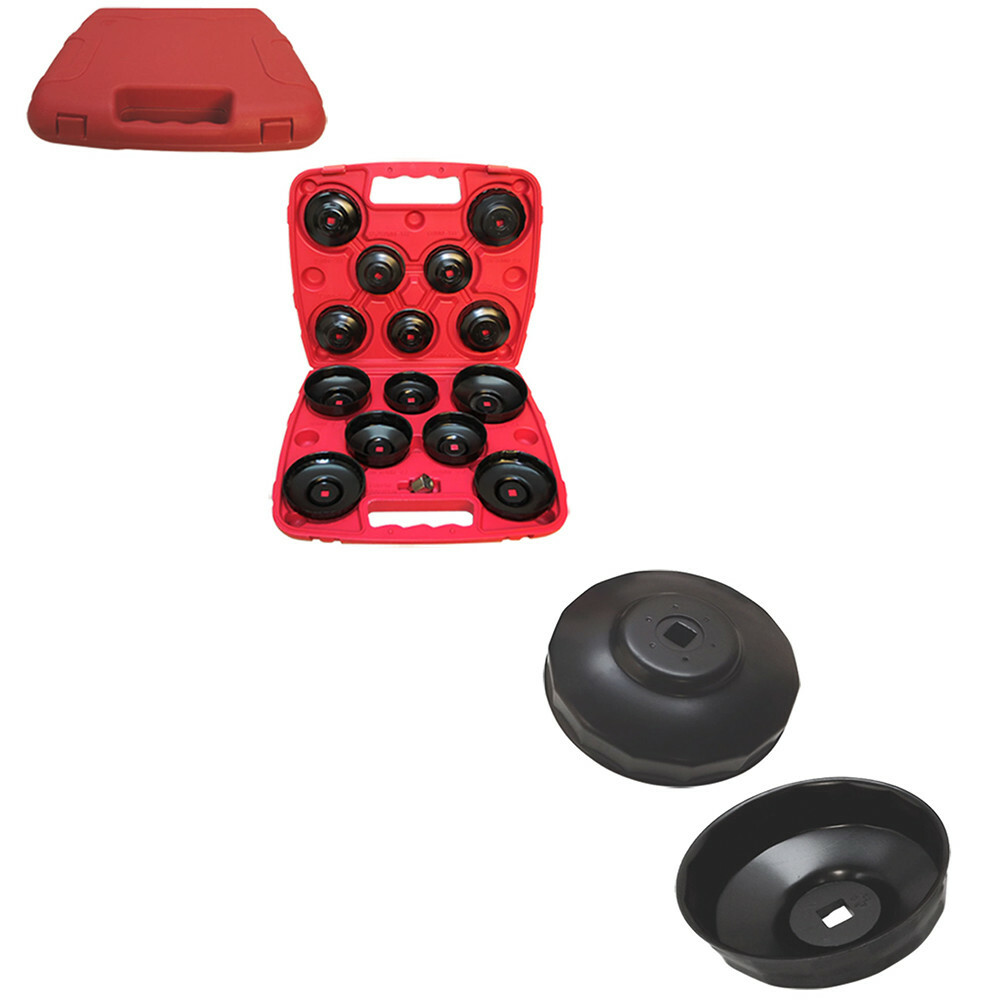14 PC 3/8" Drive Oil Filter Wrench Socket Cup Type Oil Filter Cap Tools