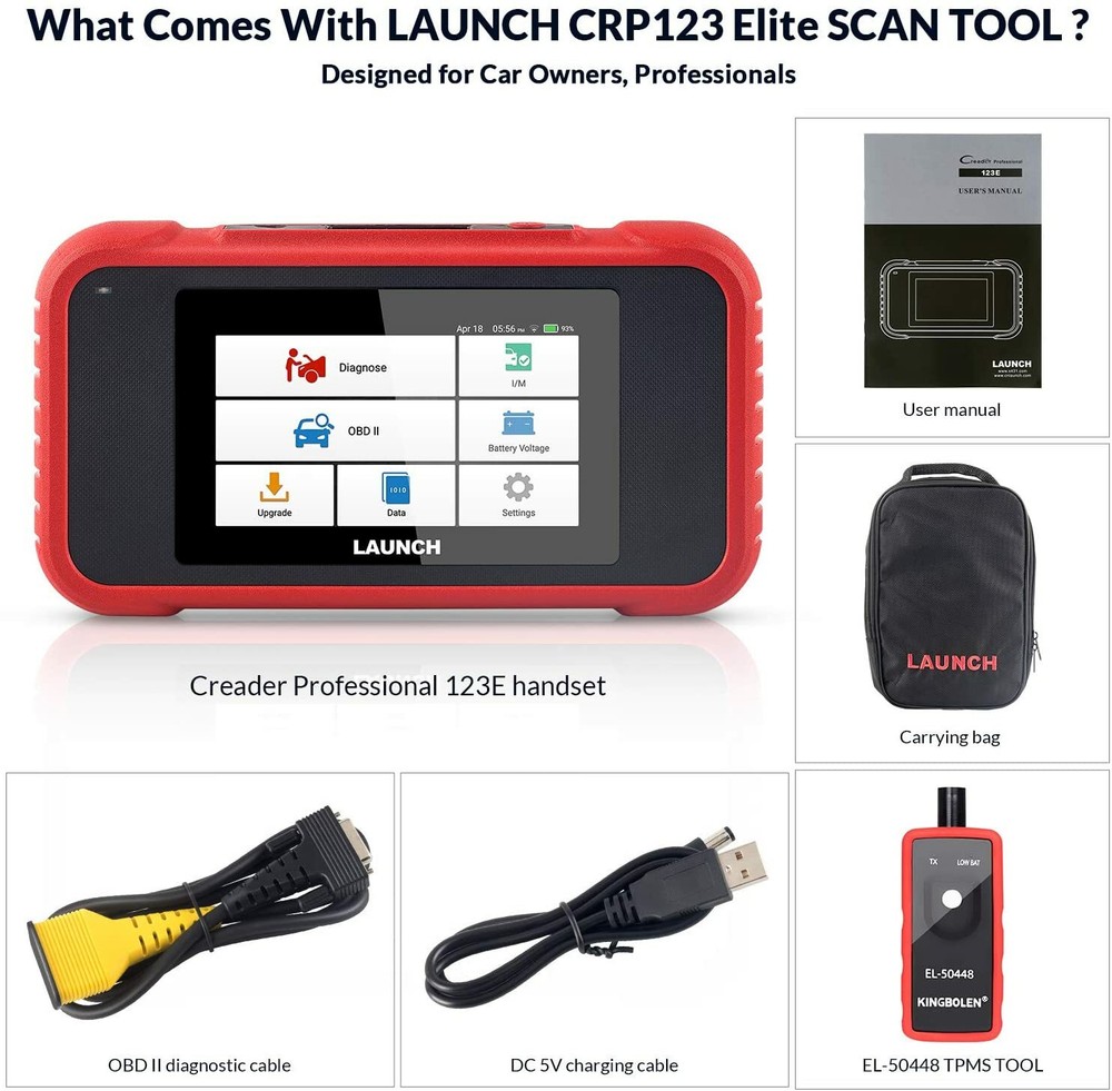 LAUNCH CRP123E OBD2 Scanner Check Engine ABS SRS Car Diagnostic Tool Code Reader