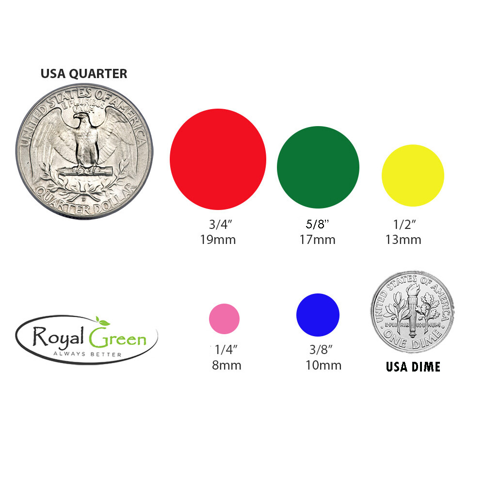 Round Stickers 3/4" (17mm) Multi Color Coded Dot Circle Labels 720-Pack13 Sheets
