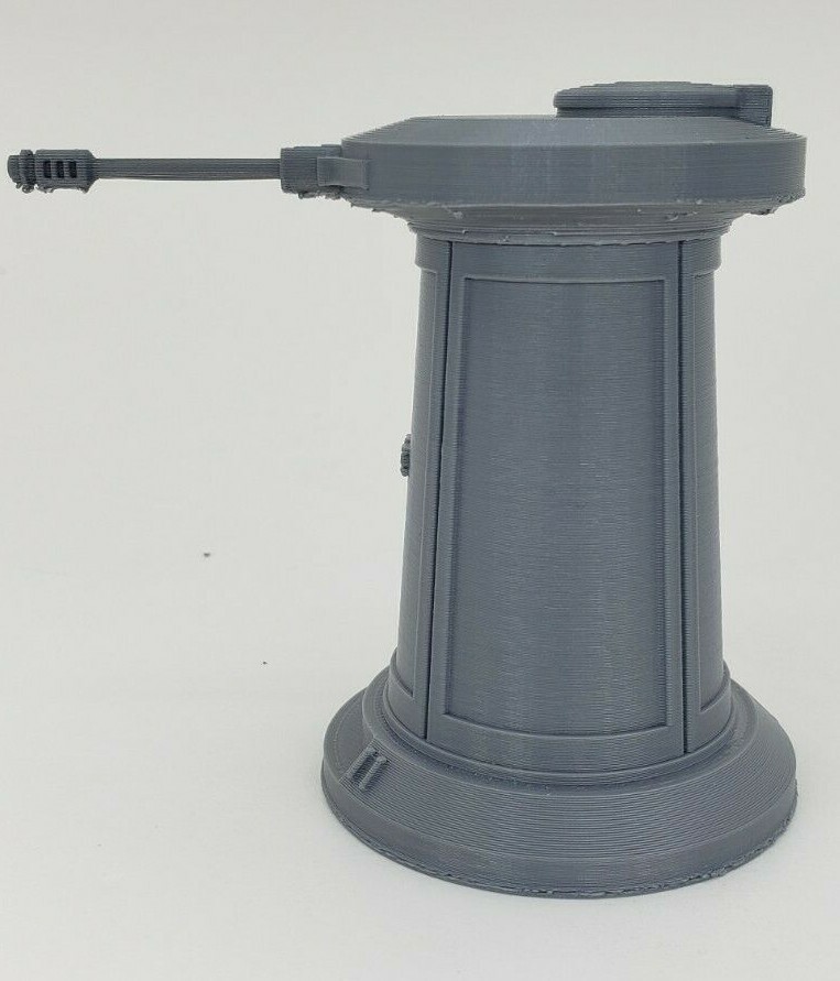 3D Printed Hoth Turret Legion Terrain Silver PLA Plastic