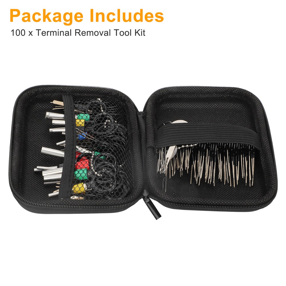 100pcs Pin Ejector Wire Kit Extractor Connector Puller Car Terminal Removal Tool