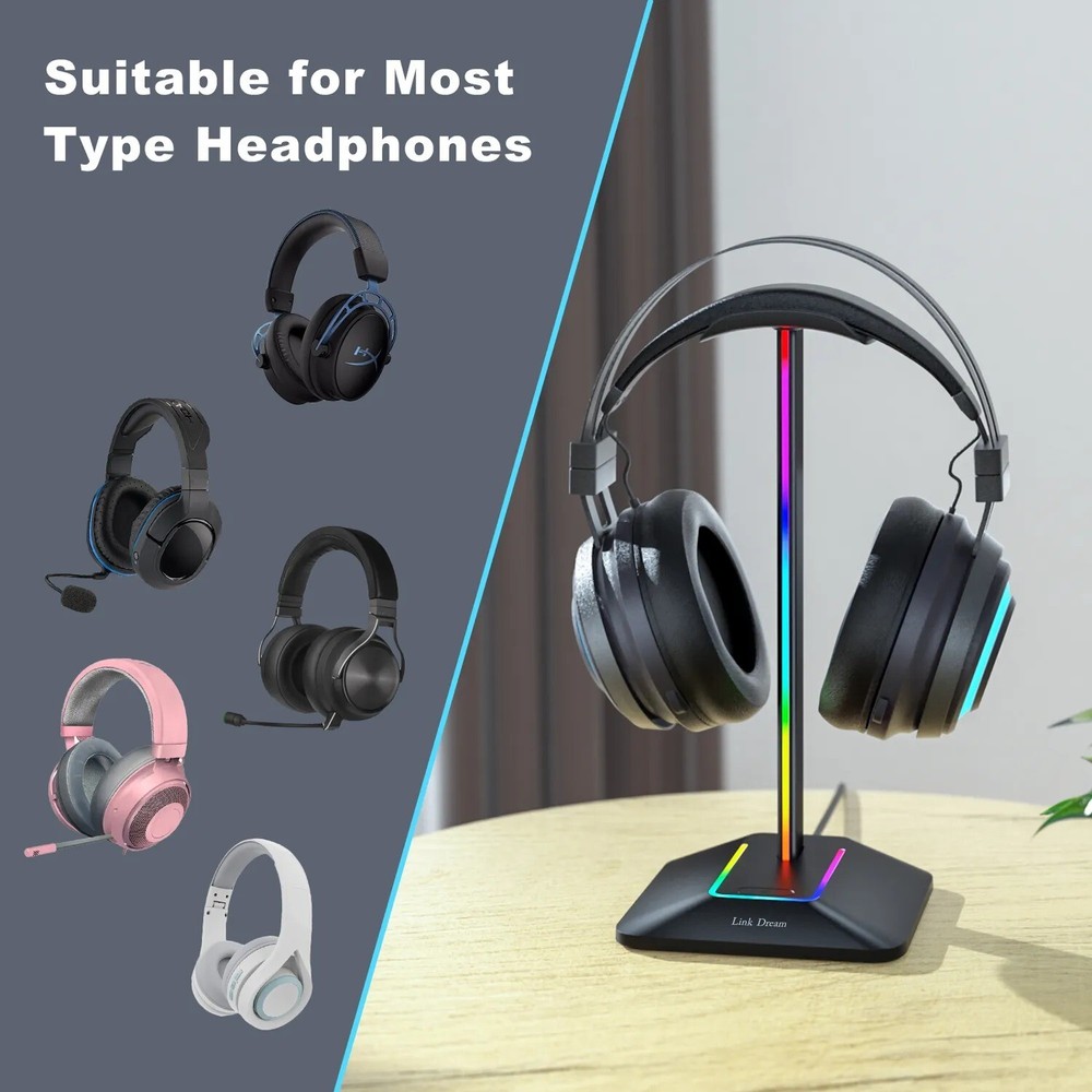 RGB Neon Light Gaming Headphone Stand
