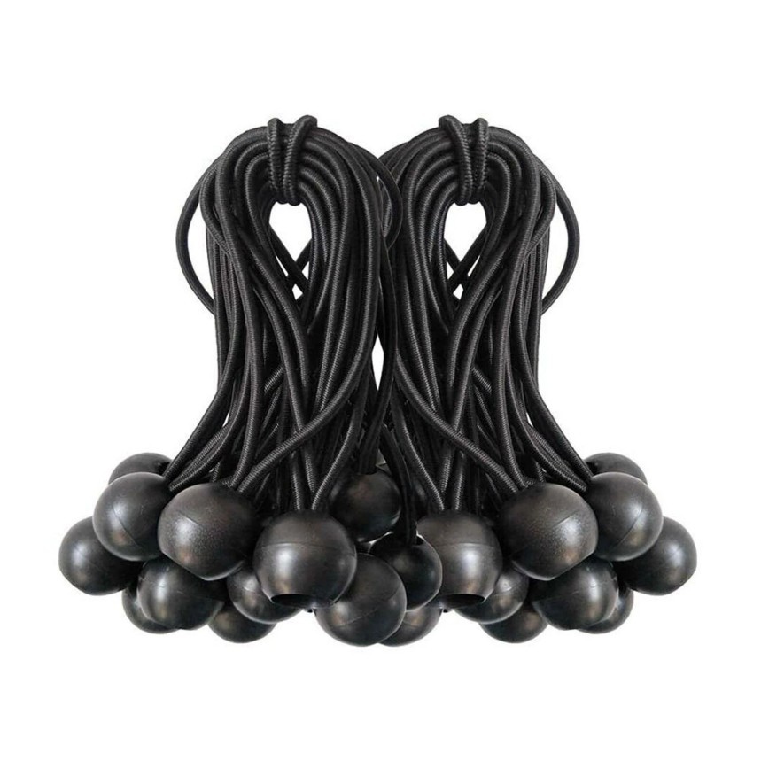 6" Ball Bungee Bungie Cord 100Pcs Black Heavy Duty Canopy Tarp Tie Downs * / \