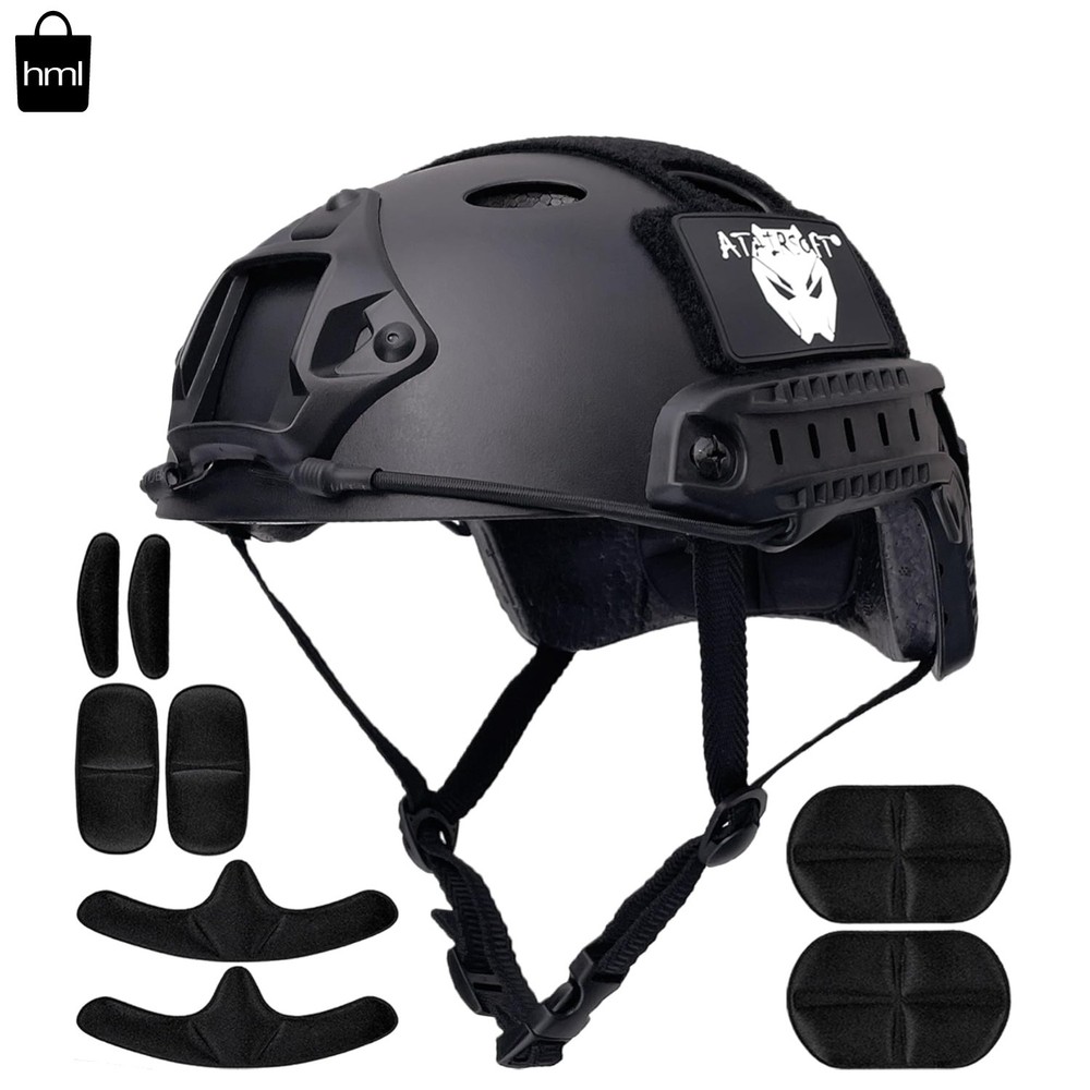 Multi-Functional Tactical Fast Helmet for Outdoor Adventures - Black, One Size