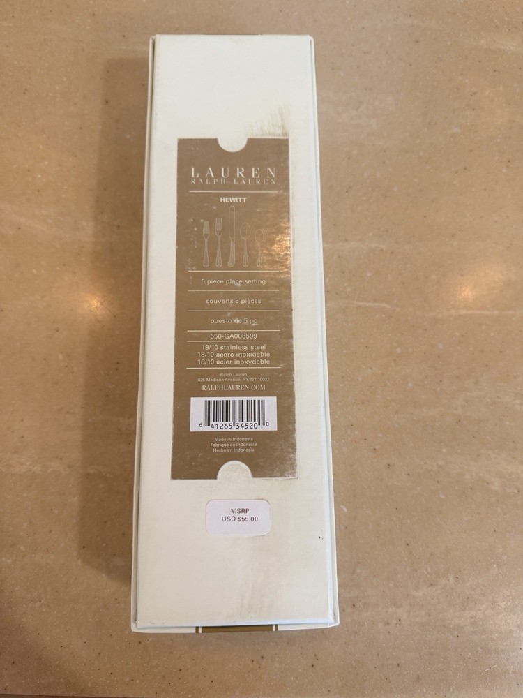 Ralph Lauren Hewitt 18/10 5pc Flatware Place Setting
