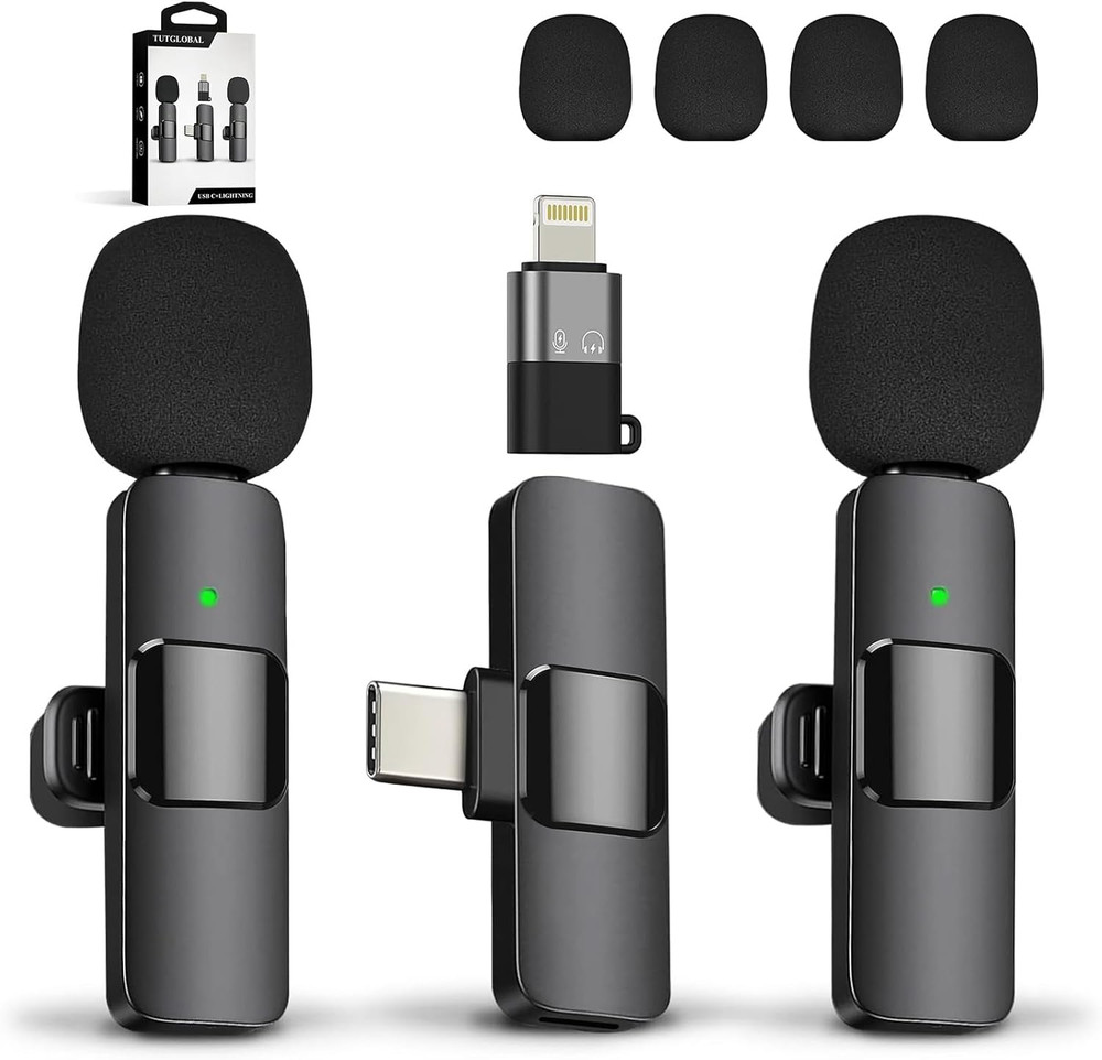 New Mini Wireless Microphone for Iphone Ipad Android,Lavalier Microphone for Vid