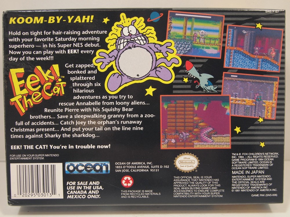 Eek! The Cat (Super Nintendo | SNES) Authentic BOX ONLY