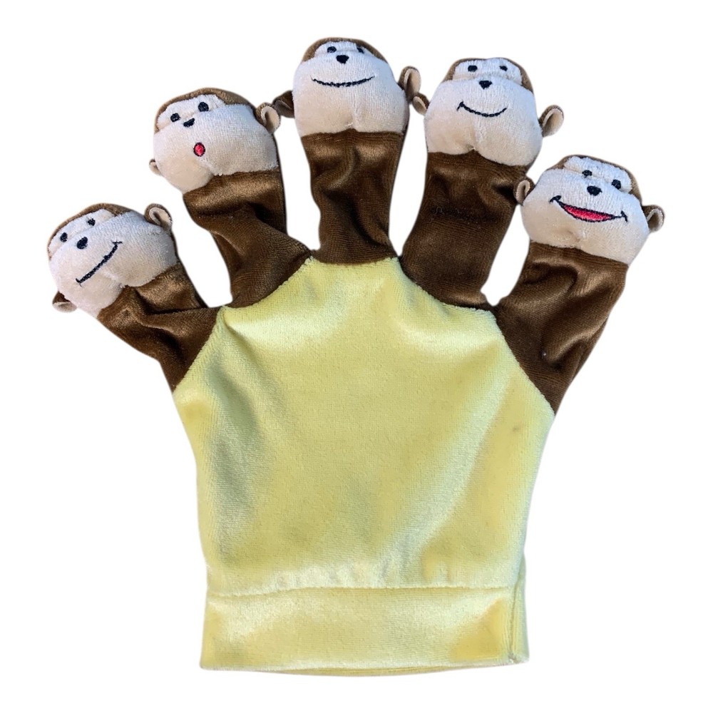 Monkey 5 Little Monkey Hand Finger Vintage Puppet Pre-owned