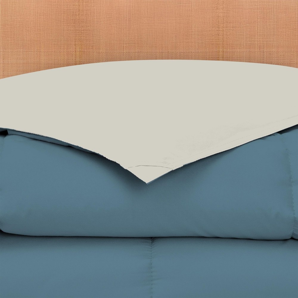 Down Alternative Reversible Comforter Teal/Beige Twin Size Bedding